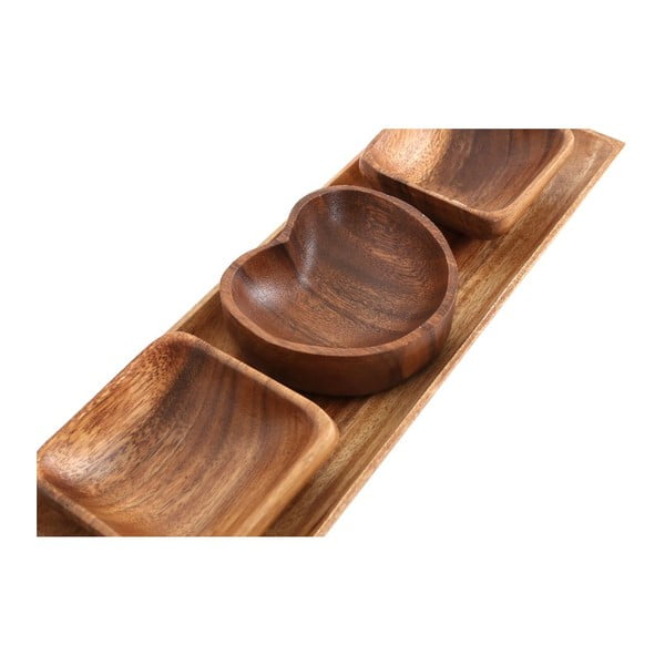Akacijos medžio serviravimo dubenėliai su padėklu Premier Housewares Socorro -image-4