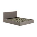 Pilkos spalvos dvigulė lova audiniu dengta su sandėliavimo vieta su lovos grotelėmis 180x200 cm Nahiri – Kave Home