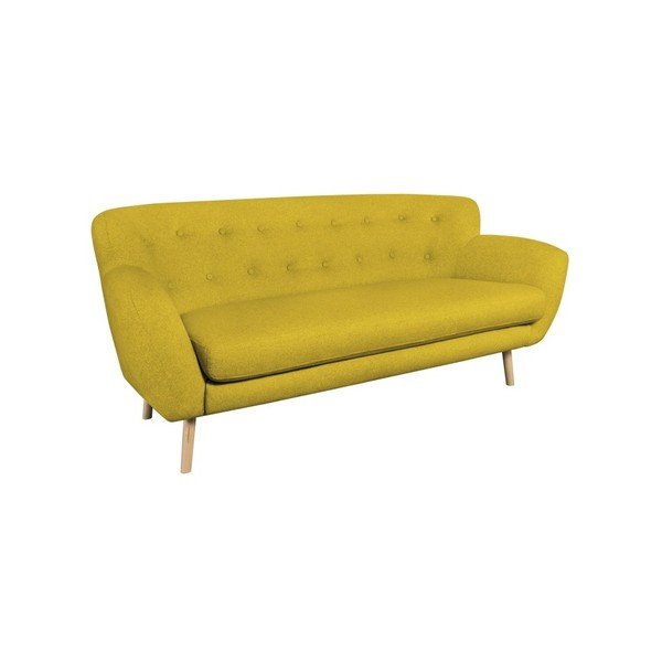 Geltona trijų vietų sofa "Kooko Home Pop-image-1