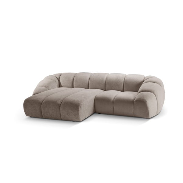 Kampinė sofa smėlio spalvos (su kairiuoju kampu) Diana – Micadoni -image-2