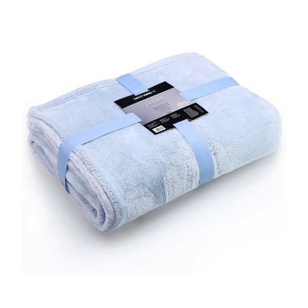 Šviesiai mėlyna mikropluošto antklodė DecoKing Fluff BabyBlue, 170 x 210 cm-image-3