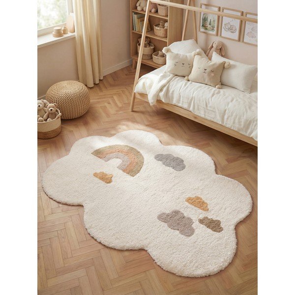 Skalbiamas/rankų darbo kreminės spalvos iš medvilnės vaikiškas kilimas 140x200 cm Snuggle Willy – Hanse Home-image-1