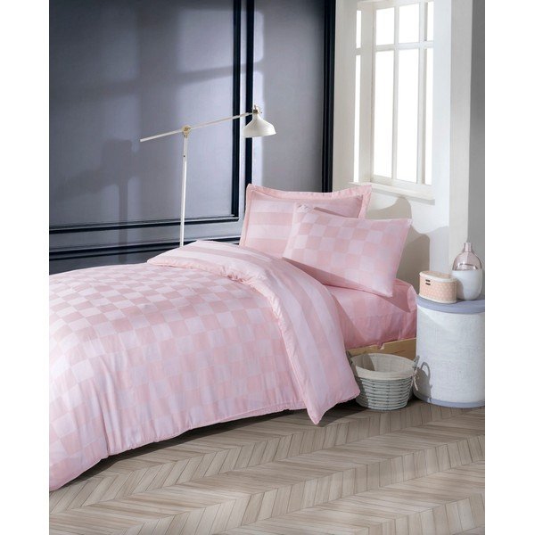 Iš damasko viengulė patalynė rožinės spalvos 140x200 cm Kareli – Mijolnir