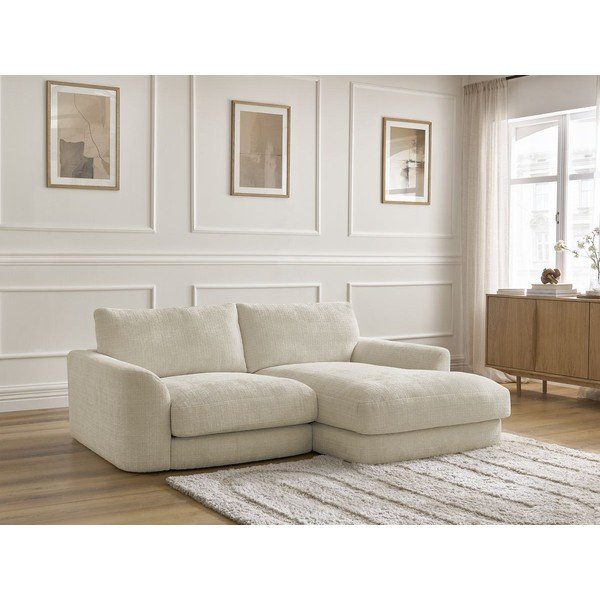 Smėlio spalvos kampinė sofa iš šenilinio audinio (su dešiniuoju kampu/su gultu) Leonore – Bobochic Paris-image-3