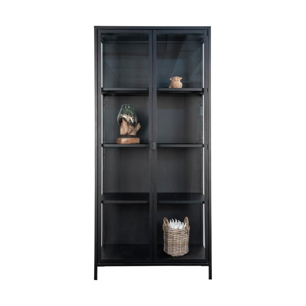 Iš metalo vitrina juodos spalvos 80x175 cm Brisbane – House Nordic-image-2