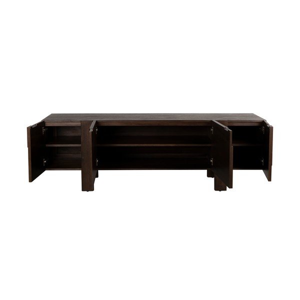 Tamsios natūralios spalvos iš medienos masyvo TV spintelė 188x60x45 cm Bruneau – Dutchbone-image-2
