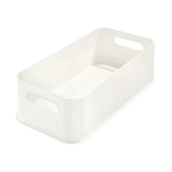 Balta dėžutė su rankenomis iDesign Eco, 21,3 x 43 cm