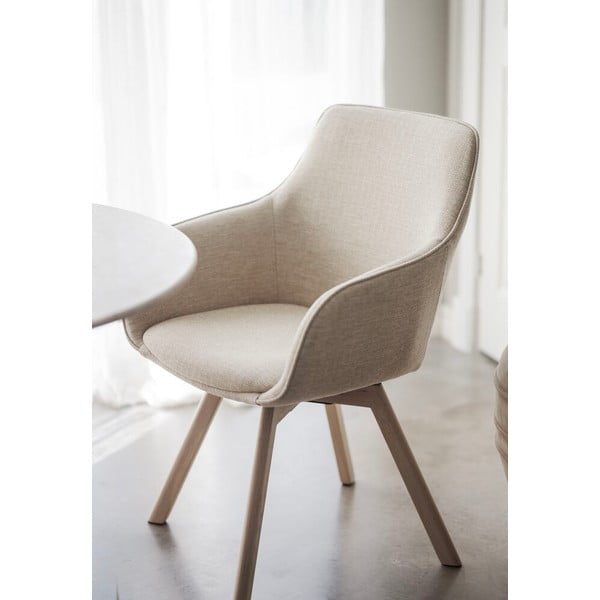 Smėlio spalvos iš audinio valgomojo kėdžių komplektas 2 vnt. Alison – Rowico-image-1