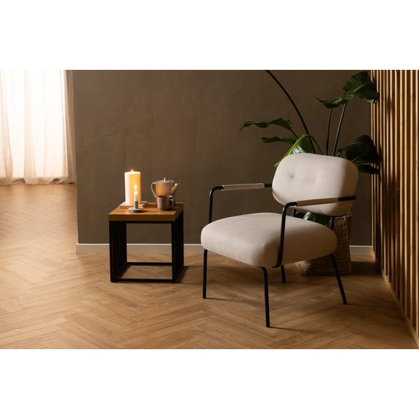 Šoninis stalas su ąžuolo dekoro stalviršiu 40x40 cm Strington – Actona-image-2