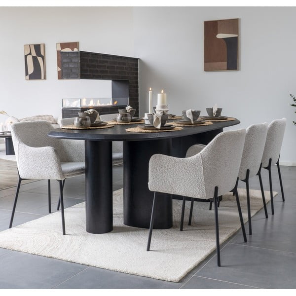 Valgomojo stalas su uosio dekoro stalviršiu 100x220 cm Tirano – House Nordic-image-1