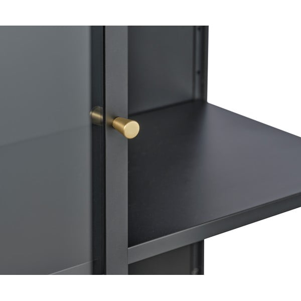 Iš metalo vitrina juodos spalvos 90x160 cm Carmel – Unique Furniture-image-4
