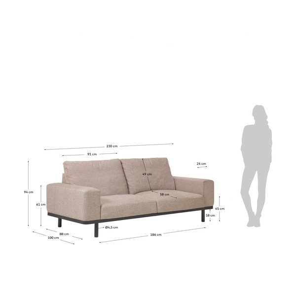 Smėlio spalvos sofa Kave Home Noa-image-3