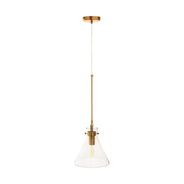 Auksinės spalvos iš metalo kabantis šviestuvas ø 25 cm su stiklo gaubtu Trieste – Premier Housewares-image-2