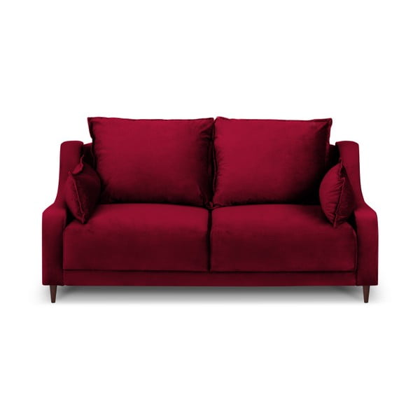 Raudona aksominė sofa Mazzini Sofas Freesia, 150 cm