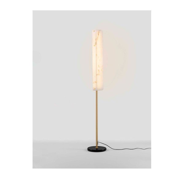 Kreminės spalvos/žalvario spalvos pastatomas šviestuvas LED su marmuro dekoru (aukštis 160 cm) Aider – Nova Luce-image-4