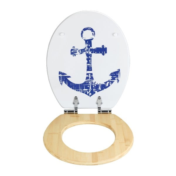 Tualeto sėdynė iš bambukinis ir plaušų plokštės Wenko vairas, 44 x 37,5 cm-image-1