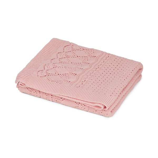 Pilkai rožinės spalvos iš organiškos medvilnės megztas vaikiškas pledas 80x100 cm Sorbet – Cam Cam Copenhagen