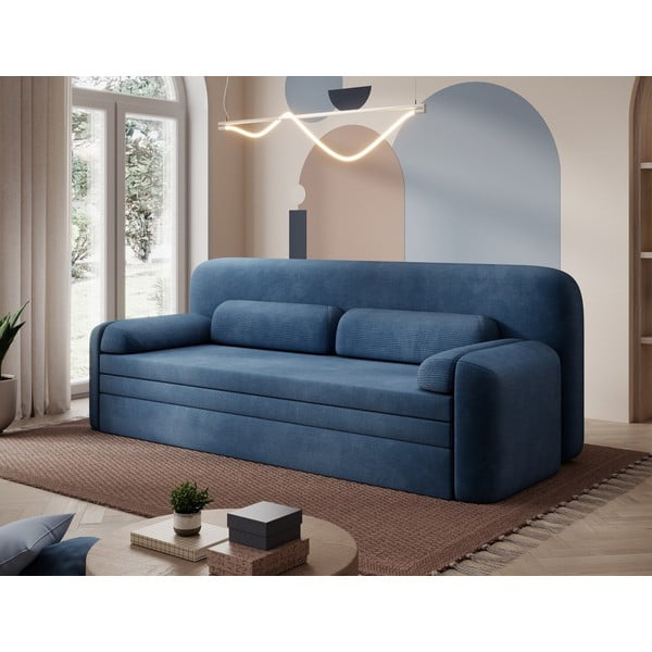 Mėlynos spalvos iš kordinio velveto sulankstoma/su sandėliavimo vieta sofa 236 cm Elioss – ELTAP-image-3
