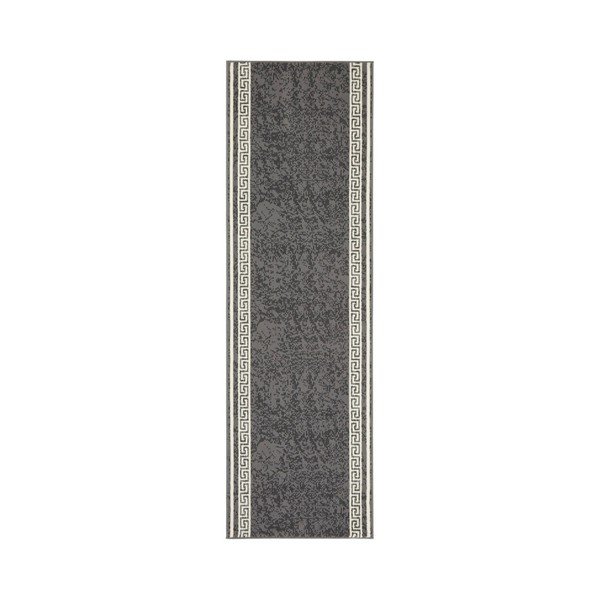 Pilkas bėgikas su baltomis detalėmis "Hanse Home Ornament", 80 x 450 cm