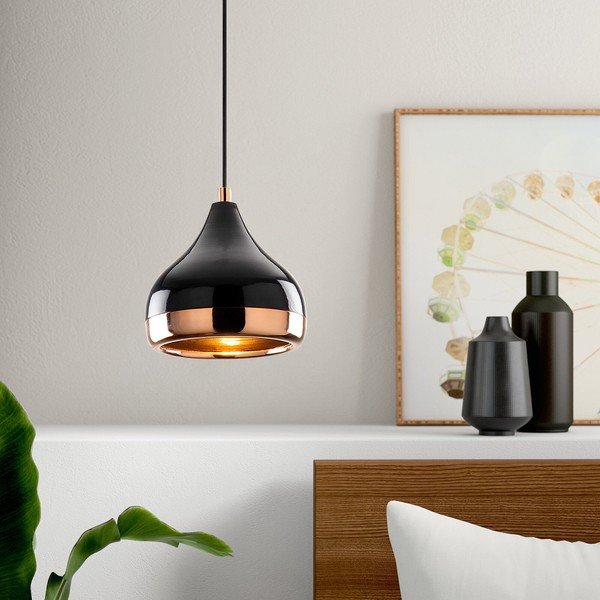 Juodos ir vario spalvos pakabinamas šviestuvas Opviq lights Yildo, ø 17 cm-image-4