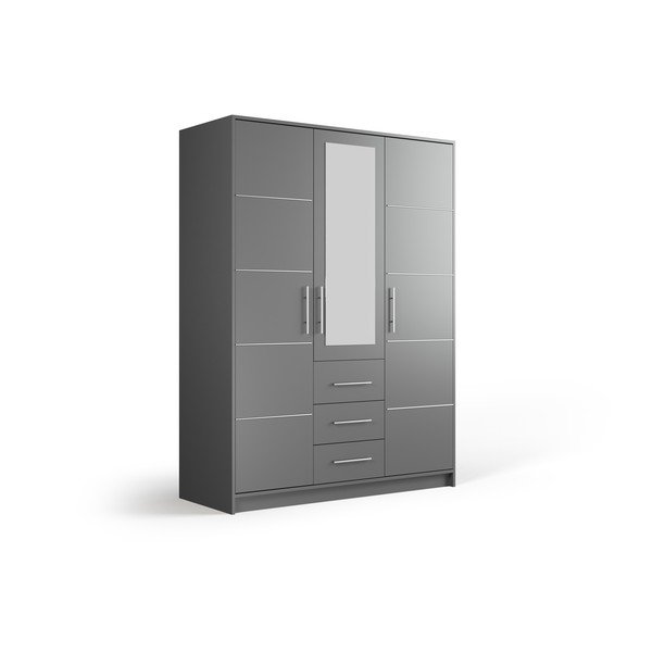 Pilka spinta su veidrodžiu 147x200 cm Derry - Cosmopolitan Design-image-2