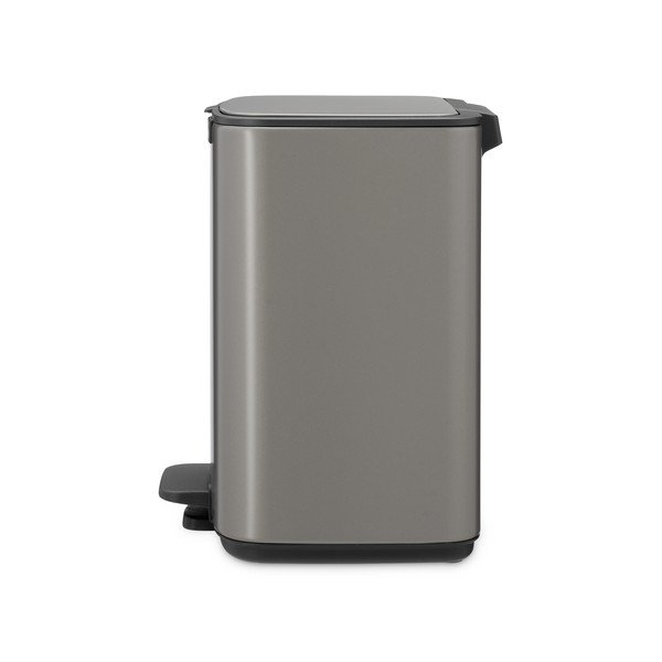 Pilkos spalvos šiukšliadėžė iš plieno su pedalu 7 l Bo – Brabantia-image-3