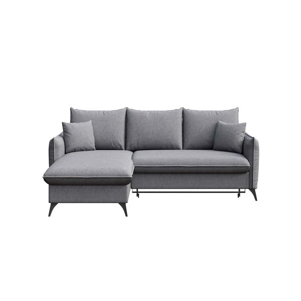 Sulankstoma kampinė sofa tamsiai pilkos spalvos (su kairiuoju kampu) Lilio – MESONICA