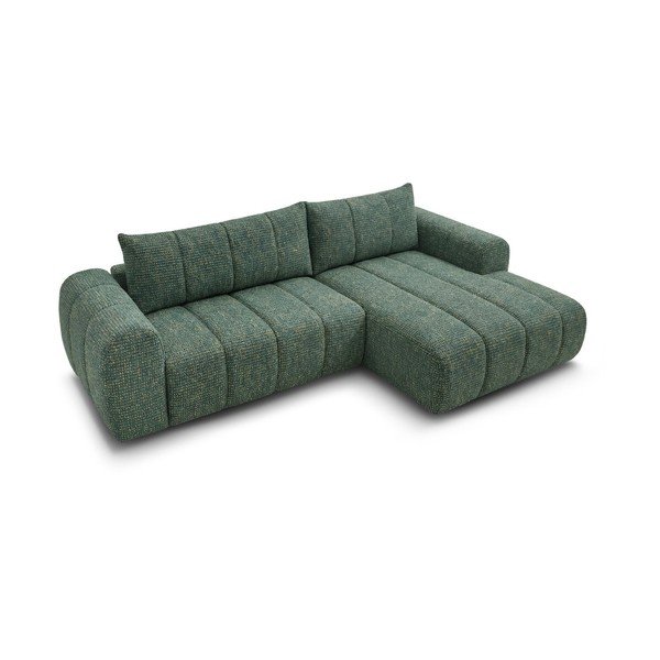 Tamsiai žalios spalvos kampinė sofa (su dešiniuoju kampu/su gultu) Nesty – Bobochic Paris-image-4