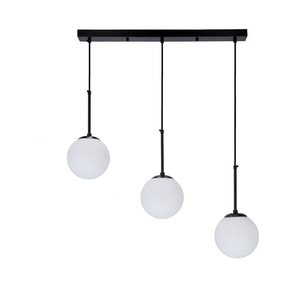 Juodas pakabinamas šviestuvas su stikliniu gaubtu 15x67 cm Pompei - Candellux Lighting-image-1