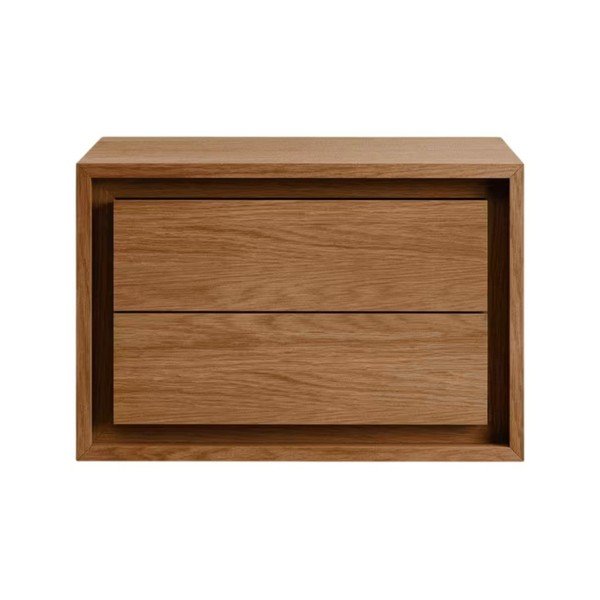 Rudos spalvos iš tikmedžio masyvo pakabinama spintelė po kriaukle 60x40 cm Kenta – Kave Home-image-3