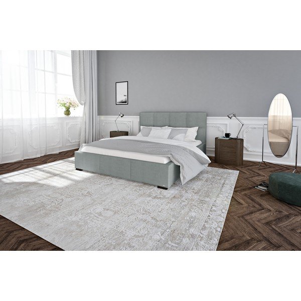 Pilkos spalvos dvigulė lova su grotelėmis ir vieta daiktams Guy Laroche Home Fascination, 140 x 200 cm-image-4