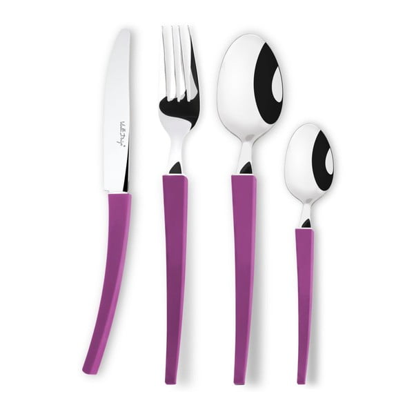 24 violetinių stalo įrankių rinkinys su stovu "Vialli Design Mia