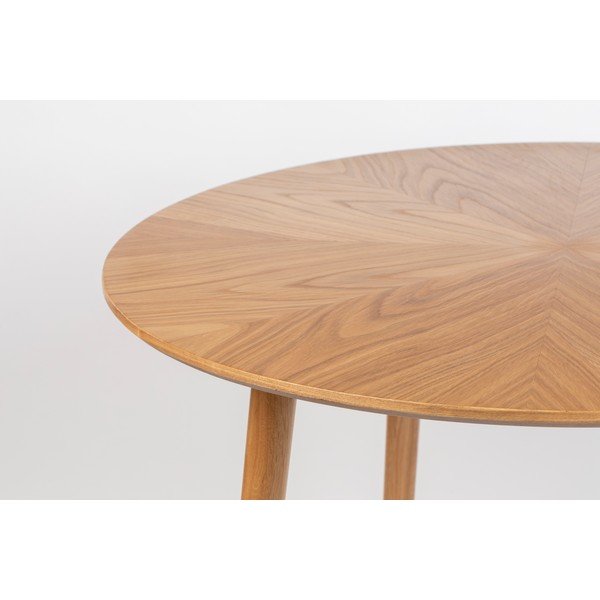 Apvalios formos valgomojo stalas su ąžuolo dekoro stalviršiu ø 120 cm Fabio – White Label-image-1