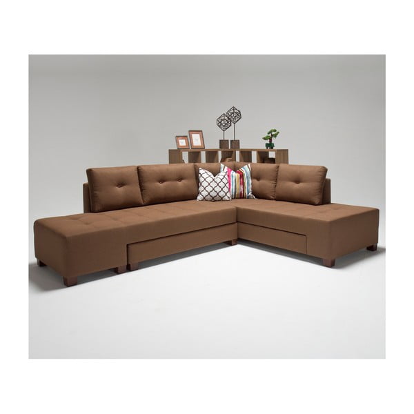 Rudos spalvos sofa lova dešiniajame kampe "Balcab Home Bailey