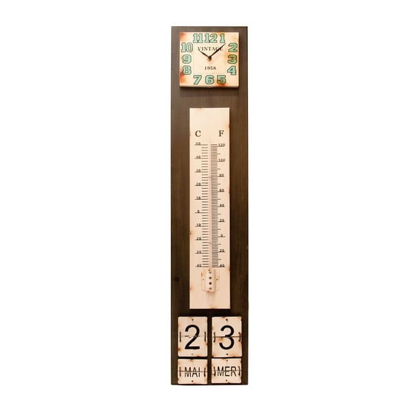 Laikrodis su termometru ir kalendoriumi "Antic Line