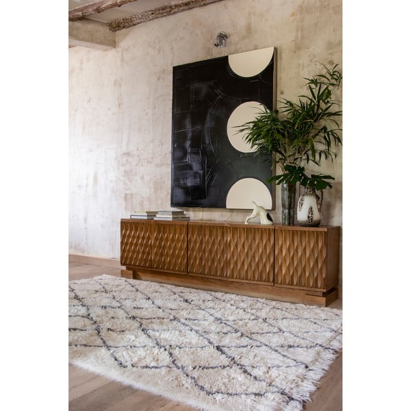 Skalbiamas/rankų darbo iš vilnos kilimas kreminės spalvos 140x200 cm Berber Soul – Lorena Canals-image-1