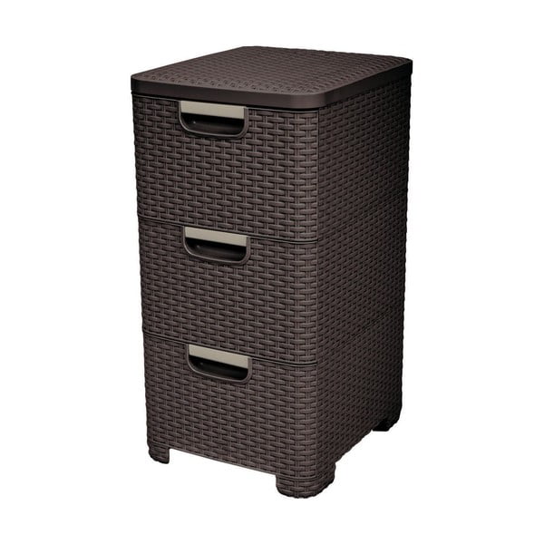 Iš plastiko žema vonios daiktadėžė tamsiai rudos spalvos 33x60 cm Style – Curver