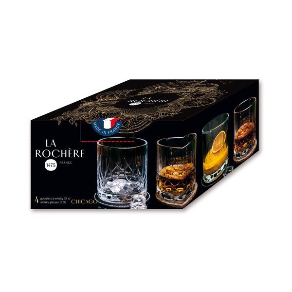 Stiklinės 4 vnt. viskiui 340 ml Chicago – La Rochére-image-3