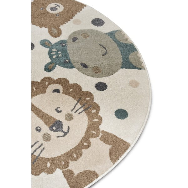 Vaikiškas kilimas smėlio spalvos ø 100 cm Animal Party – Hanse Home-image-1