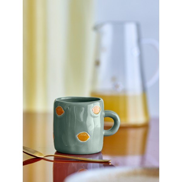Pilkai žalios spalvos iš akmens masės vaikiškas puodelis 230 ml Agnes – Bloomingville Mini-image-2