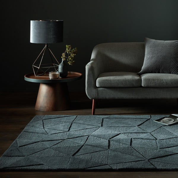 Pilkas vilnonis kilimas 170x120 cm Shard - Flair Rugs-image-1