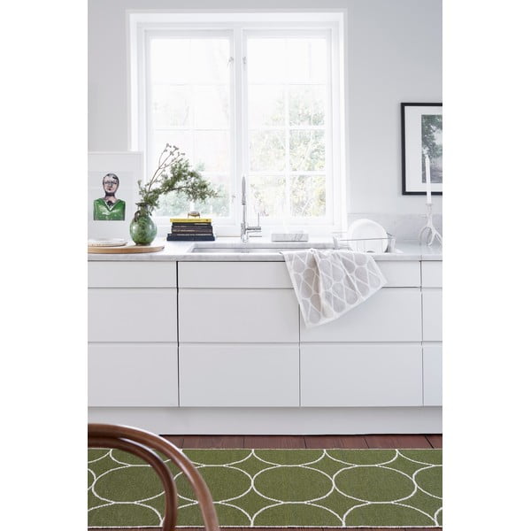 Tamsiai žalios spalvos lauko kilimas 70x300 cm Boo Dark Olive – Pappelina-image-1