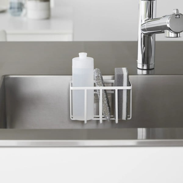 Su montavimu be gręžimo baltos spalvos iš metalo stovas skalbimo reikmenims Film Hook – YAMAZAKI-image-1