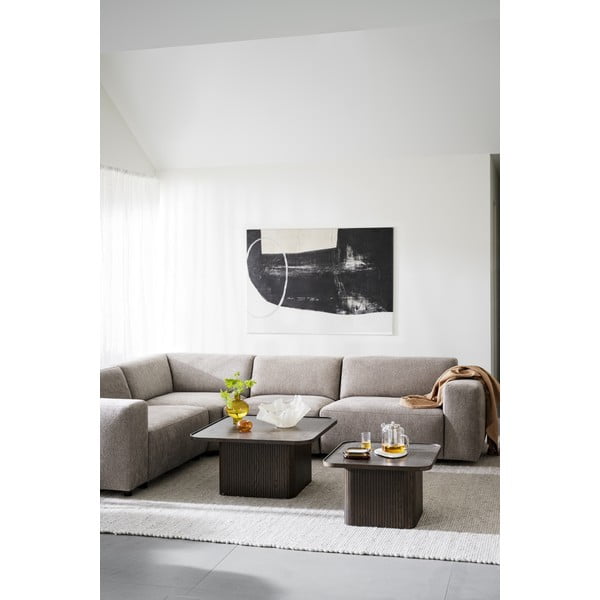 Kavos staliukas tamsiai rudos spalvos iš ąžuolo ø 80 cm Sullivan – Rowico-image-1