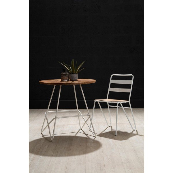 Baltos spalvos/natūralios spalvos iš guobos masyvo valgomojo kėdė District – Premier Housewares-image-4