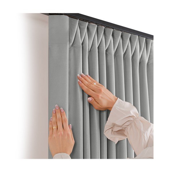 Iš velveto pritemdymas (dalinis užtemimas) užuolaida pilkos spalvos 400x300 cm Velto – Filumi-image-3