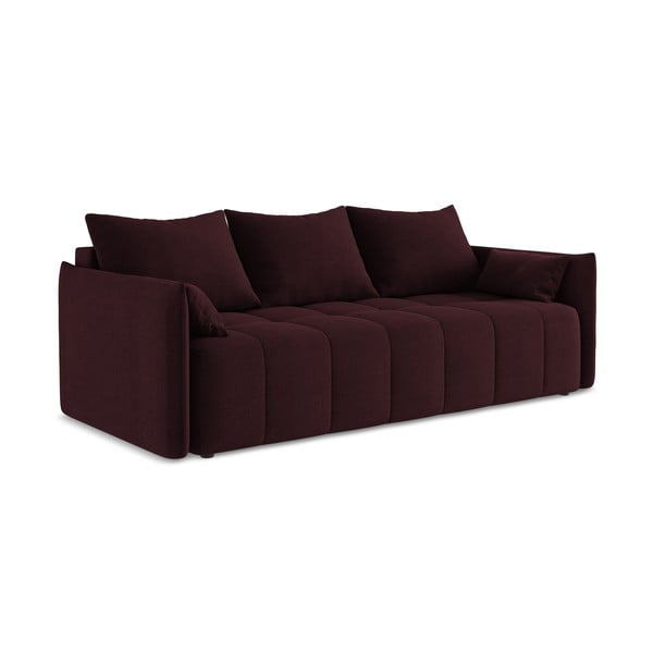 Bordo spalvos sulankstoma/su sandėliavimo vieta sofa 225 cm Moku – Makamii-image-2