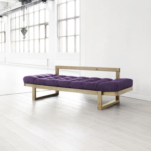 Kraštinė sofa violetinė/natūrali-image-1