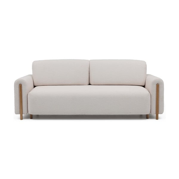 Smėlio spalvos/kreminės spalvos iš boucle sulankstoma/su sandėliavimo vieta sofa 244 cm Arcadova – ELTAP