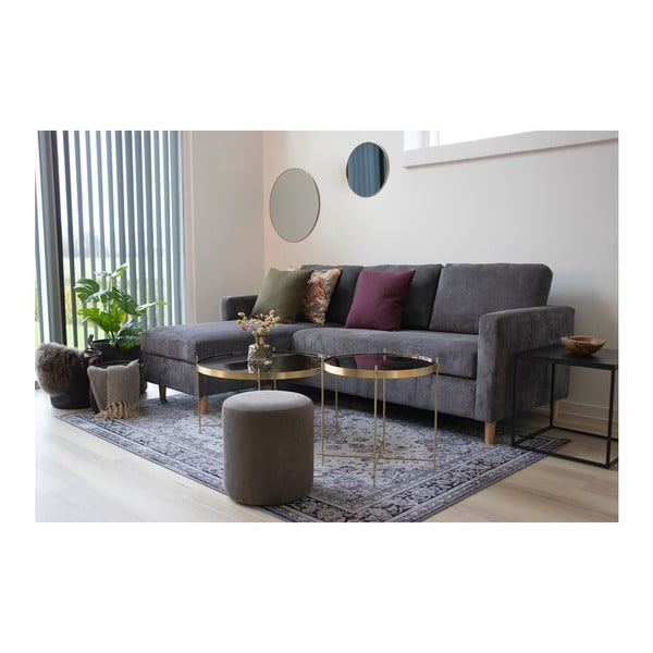 Sieninis veidrodis su aukso spalvos rėmu House Nordic Jersey, ø 60 cm-image-2